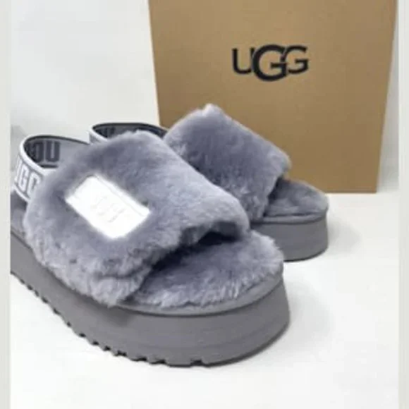 UGG Women's DISCO Slides Gray White Women's Size 1112258 SAMT - Picture 3 of 11